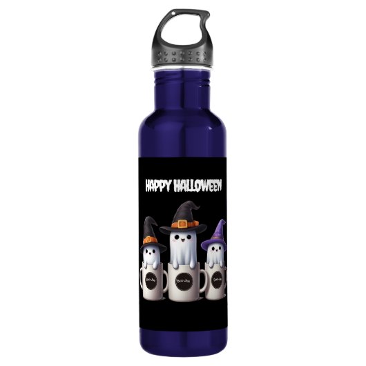 Halloween - Drie schattige boo-jee geest Waterfles (Voorkant)