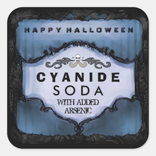 Halloween Drink Label - Eerie Blue Groot Vierkant (Voorkant)