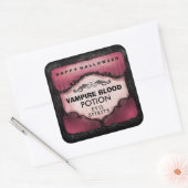 Halloween Drink Label - Rood & Zwart Groot Vierkan (Envelop)