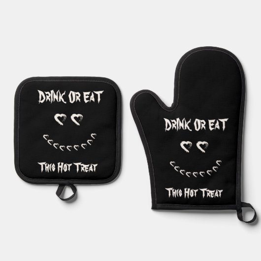 Halloween Drink of Eet Oven Mitt & Pot Holder set (Voorkant)