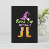 Halloween Drink Up Heksen Verjaardag Kaart (Staand voorkant)