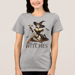 Halloween Drink Up Witches Retro Tri-Blend Shirt