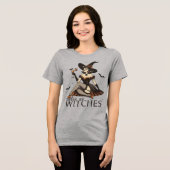 Halloween Drink Up Witches Retro Tri-Blend Shirt (Voorkant volledig)
