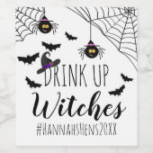 Halloween drinken jullie witches hen vrijgezellenf wijn etiket (Enkel label)