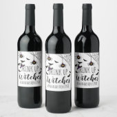 Halloween drinken witches hen vrijgezellenfeest wijn etiket (Flessen)