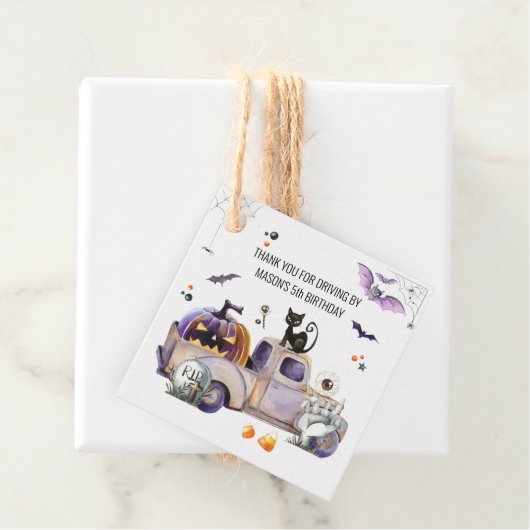 Halloween | Drive-by verjaardagsfeestje dank u Bedankjes Labels (In situ)