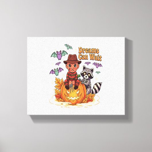 Halloween-dromen kunnen wachten op horrormonster canvas afdruk (Voorkant)