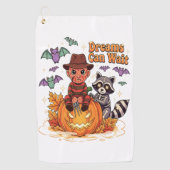 Halloween-dromen kunnen wachten op horrormonster golfhanddoek (Voorkant)