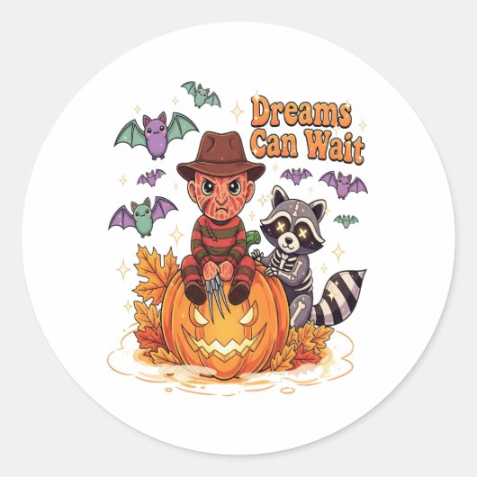Halloween-dromen kunnen wachten op horrormonster ronde sticker (Voorkant)