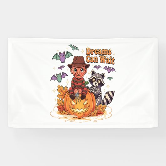 Halloween-dromen kunnen wachten op horrormonster spandoek (Horizontaal)
