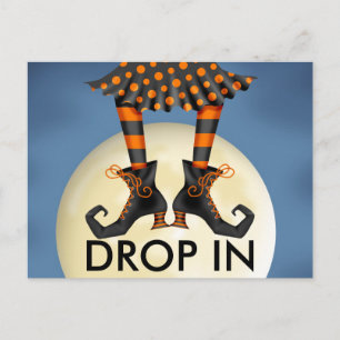 Halloween (drop in) Briefkaart Uitnodiging