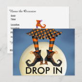 Halloween (drop in) Briefkaart Uitnodiging (Voorkant / Achterkant)