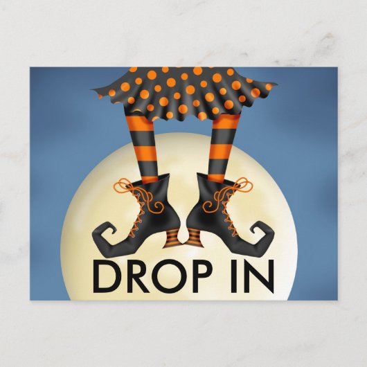 Halloween (drop in) Briefkaart Uitnodiging (Voorkant)