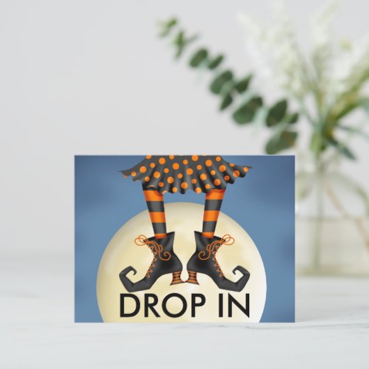 Halloween (drop in) Briefkaart Uitnodiging (Staand voorkant)