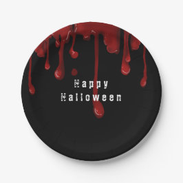 Halloween druipend bloed papieren bordje