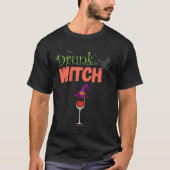 Halloween Drunk Witch T-shirt (Voorkant)