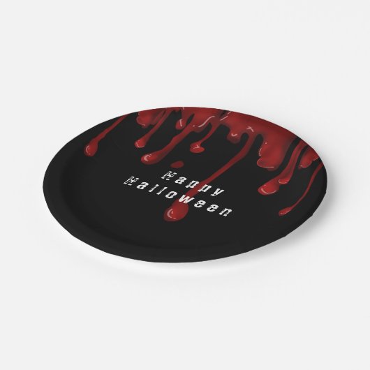 Halloween druppelend bloed papieren bordje (Gekanteld)