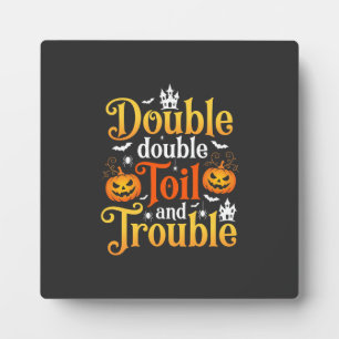 Halloween Dubbel Dubbel Toverij en Problemen Heks Fotoplaat