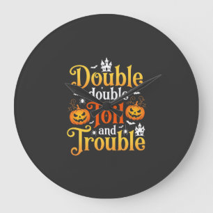 Halloween Dubbel Dubbel Toverij en Problemen Heks Grote Klok