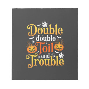 Halloween Dubbel Dubbel Toverij en Problemen Heks Notitieblok