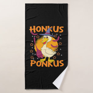 Halloween Duck Grappig Halloween Pompoen Duck Badhanddoek