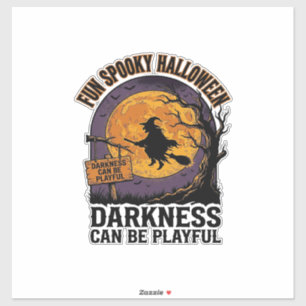 Halloween Duisternis Shirt Vintage Heks Maan Desig Sticker