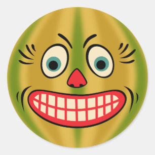  Halloween Duits Jack O'Lantern gezicht Ronde Sticker