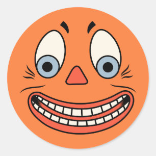  Halloween Duits Jack O'Lantern gezicht Ronde Sticker