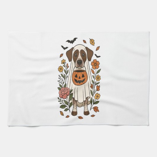 Halloween Duitse Draadhaar Theedoek (Horizontaal)