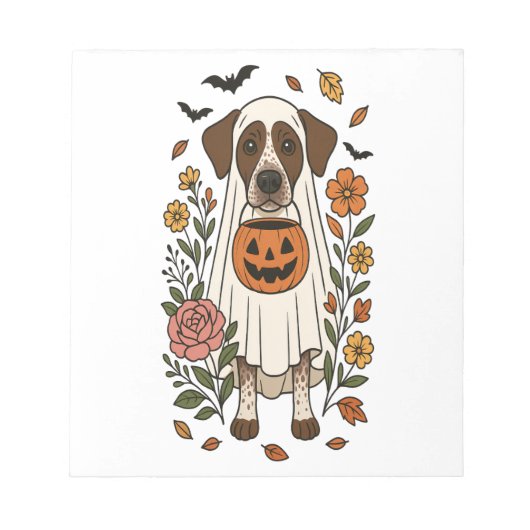 Halloween Duitse Drahthaard Pointer Notitieblok (Voorkant)
