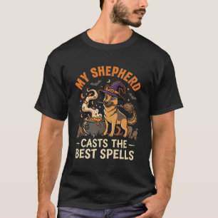 Halloween Duitse Herder Heks Nacht T-shirt