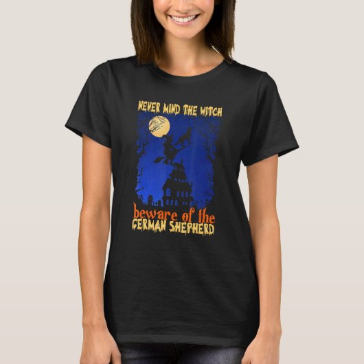 Halloween Duitse Herder Pas Op Voor De Duitse Herd T-shirt (Voorkant)