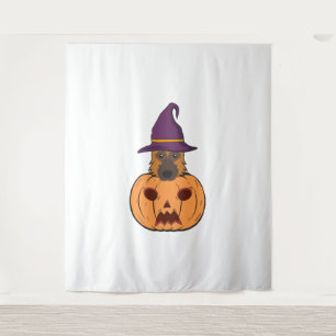 Halloween Duitse herders met heks Pet vast in Wandkleed