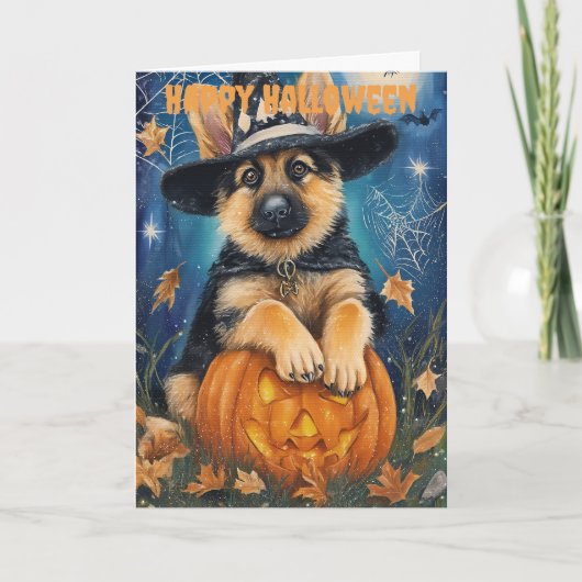 Halloween Duitse Herdershond Feestdagen Kaart (Voorkant)