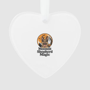 Halloween Duitse Herdershond Griezelige Maan Hond  Ornament