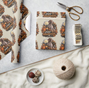 Halloween Duitse Staande Hond Cadeaupapier