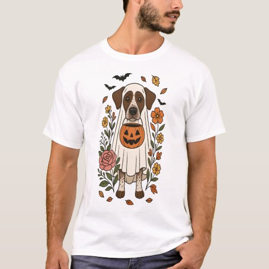Halloween Duitse Staande Hond T-shirt (Voorkant)