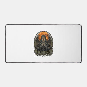 Halloween Duivel Nonnenkroon Vleugels Oranje Maan_ Bureaumat