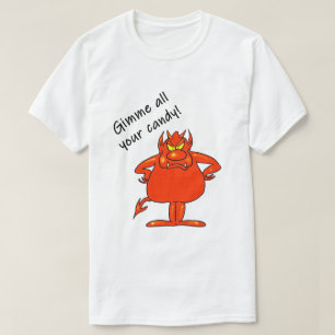 Halloween Duivel Rode Monster Geef Me Snoep Kostuu T-shirt