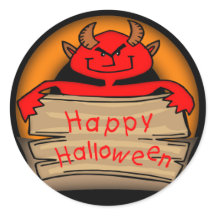 Halloween duivel ronde Stickers