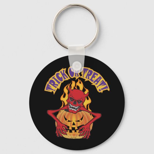 Halloween Duivel Schedel Sleutelhanger (Voorkant)