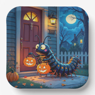 Halloween Duizendpoot Trick or Treat Papieren Bordje