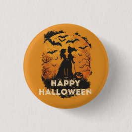 Halloween-Duo im Mondlicht Ronde Button 3,2 Cm