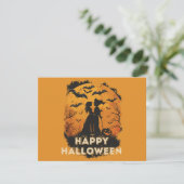 Halloween-Duo im Mondlicht RSVP Kaartje (Staand voorkant)