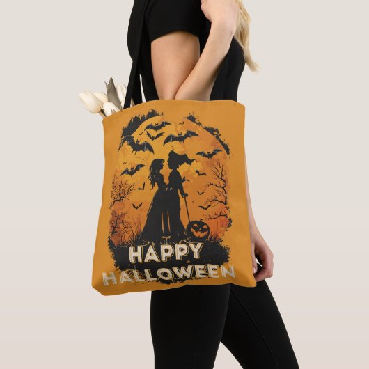 Halloween-Duo im Mondlicht Tote Bag (Dichtbij)