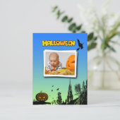 Halloween Dusk met heks Add Photo Lijst Briefkaart (Staand voorkant)