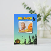 Halloween Dusk met heks Add Photo Lijst Briefkaart (Staand voorkant)