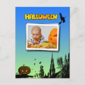 Halloween Dusk met heks Add Photo Lijst Briefkaart (Voorkant)