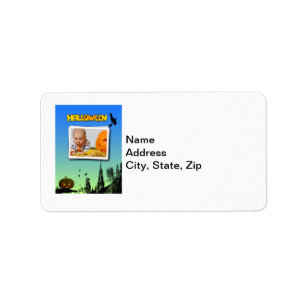 Halloween Dusk met heks Add Photo Lijst Etiket