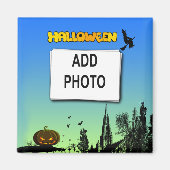 Halloween Dusk met heks Add Photo Lijst Magneet (Voorkant)